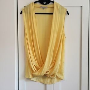 Naked Zebra Yellow Faux Wrap Top
